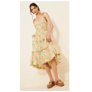 Free People Adriel Tie Strap Tiered Midi Dress Size Small thumbnail 4