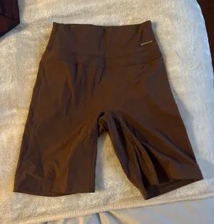 Brown biker shorts thumbnail 1