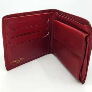 Dior Burgundy Wallet with Gold “CD” Accent. VERY good condition. thumbnail 4