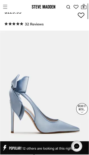 Steve Madden Teacup Blue Satin Bow Heels thumbnail 3