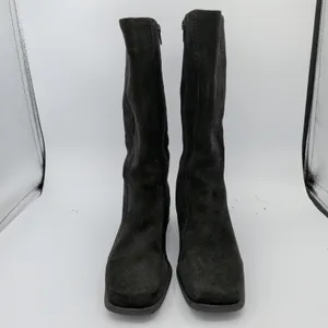 La Canadienne 14487 Black Suede Square Toe Block Heel Mid-Calf Boots Womens‎ 9 M thumbnail 3