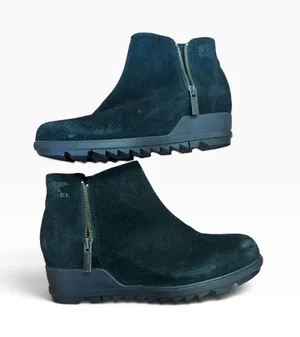 Sorel Teagan Zip Suede Ankle Boot - Forest Green thumbnail 1