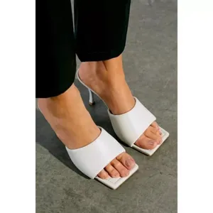 Alohas Puffy Mules in Grey/White Leather 38 Womens High Heels thumbnail 5