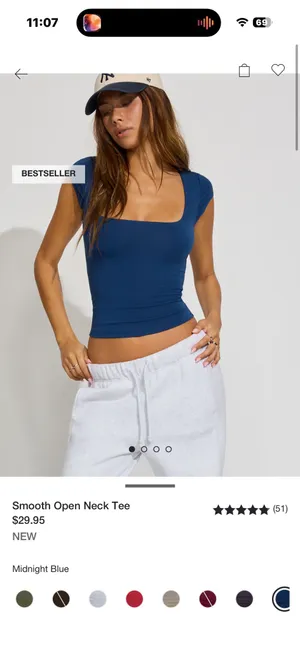Garage Smooth Open Neck Tee thumbnail 2