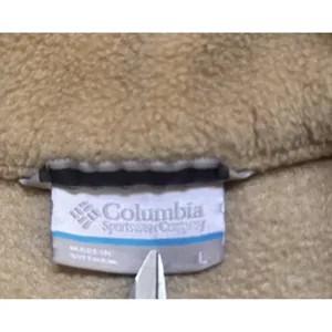 Columbia Women's L Tan‎ Cream Benton Springs Cropped Fleece Pullover 1/4 Button thumbnail 5