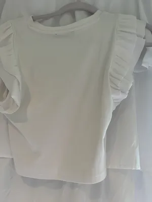Zara white crop top thumbnail 2
