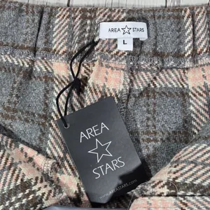 AREA STARS Plaid Wide Leg Pants Trousers Womens‎ Large Pink Grey Flannel Blend thumbnail 6