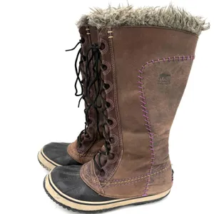 Sorel Women's Brown Cate The Great Brown Lace Up Fur Snow Boots Size 7.5 thumbnail 3