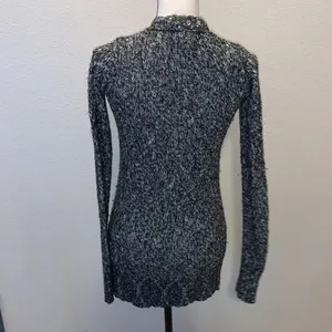 Mudd  heathered grey sequined v-neck button down sweater thumbnail 9