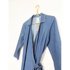 Tuckernuck J. Mclaughlin Lila Indigo Cotton Stretch Denim Wrap Dress Size Medium thumbnail 8