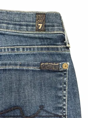 7 For All Mankind Bootcut Jeans 27 Medium Wash Blue Denim Y2K Vibe Long Inseam thumbnail 7