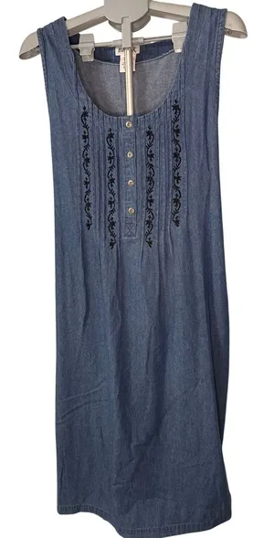 Blair Denim Style Tank Dress Womens Size Large Petite‎ thumbnail 1