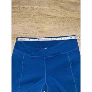 Free People Movement Cropped Pants Slit Hems W‎ Long Strap Sz M Blue thumbnail 4