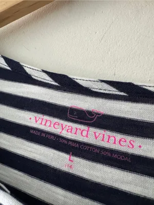 Vineyard Vines Blue and White Stripe‎ T Shirt Dress Pima Cotton Modal thumbnail 4