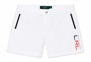 Lauren Active Ralph‎ Lauren Womens White Logo Stretch Golf Shorts Size 6 NEW thumbnail 1