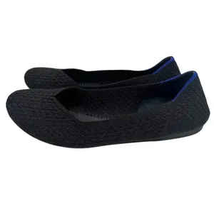 Rothy’s Flat Knit Honeycomb Rounded Toe Flats shoes Black/Blue Halo Size 7 thumbnail 2