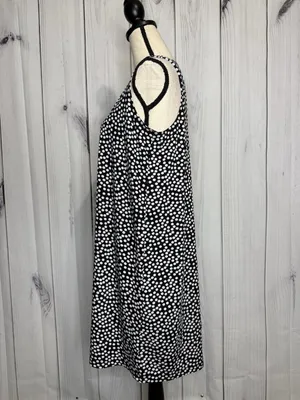Annalee + Hope Women's Black White Sleeveless Dress Size Large Polka Dot thumbnail 9