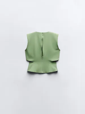 Zara, Crepe Cut-Out Top Size Small thumbnail 8