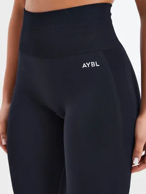 AYBL Empower Seamless Pull On Leggings Black Medium Workout Fitness Gym thumbnail 3