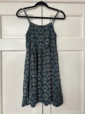 NATURAL LIFE Sara Embroidered Floral Mini Dress Dark Teal Medallion‎ Size XS thumbnail 13