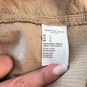 American Eagle Outfitters Tan Belted Corduroy Overall Jumper Mini Dress Large thumbnail 8