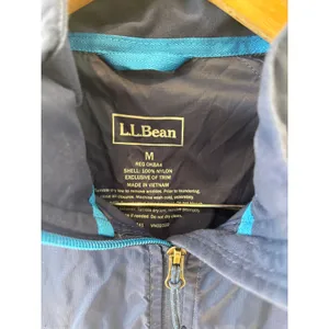 LL Bean Navy Blue Hooded Lightweight Nylon Jacket Windbreaker Size‎ M thumbnail 2