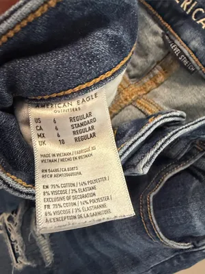 American Eagle Next Level Stretch Distressed Jeggings Sz 6R / Medium Wash thumbnail 7
