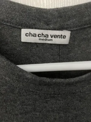 cha cha vente size medium grey short sleeve top thumbnail 5