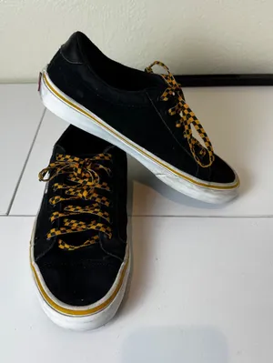 Vans Embroidered Snake Cheetah Panther Sneakers Womens 7.5 Black Suede Skate‎ thumbnail 1