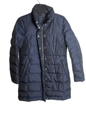 Brooks Brothers Navy Quilted Long Down Puffer Coat 2 thumbnail 6