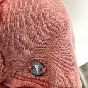Anthropologie Pilcro Cropped Cut Off Short Sleeve Sweatshirt Pink Coral Medium thumbnail 7
