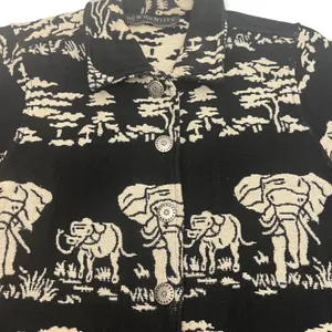 Vintage New Identity Elephant & Giraffe Safari Print Tapestry Jacket thumbnail 8