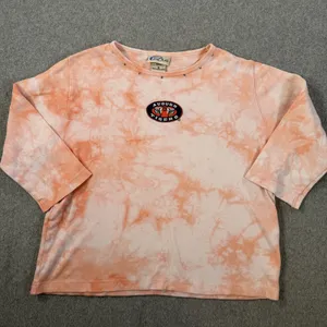 Auburn Tigers VTG LasOlas Women's S Peach Tie Dye 3/4 Sleeve T-Shirt Studded thumbnail 1