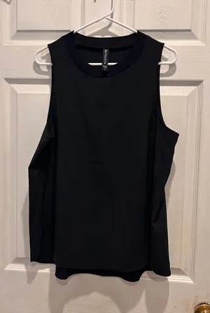 Athleta‎ Womens Zephyr Black Ribbed Crew Neck Sleeveless Performance Tank Top L thumbnail 1