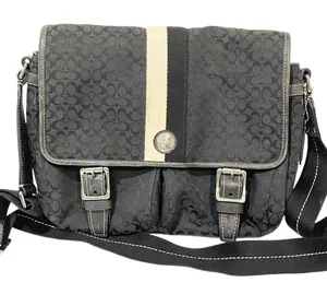 Coach Signature F70183 Voyager‎ Black Cross Body Messenger Bag thumbnail 1