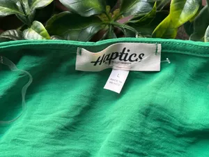 Haptics by Karen Green Button Ruffle Woven Top size Large thumbnail 5