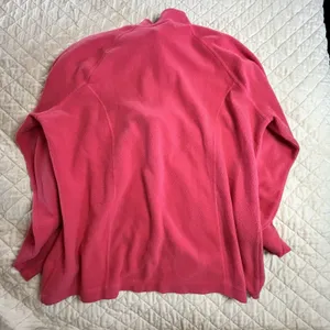 LLBean Women’s 1/4 Zip Pink Fleece Sweatshirt Top Sz Large L Regular thumbnail 8