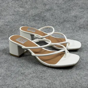 DV Dolce Vita Size-7 Women's Lumena Strappy Thong Block Heel Sandals White thumbnail 2