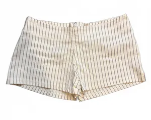 Vintage Y2K Sabora Low Rise Pinstripe Micro Shorts White Made in USA thumbnail 1