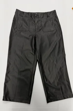 A New Day Women Black Faux Leather Wide Leg Pants Size 16 NWT 018104218 thumbnail 1