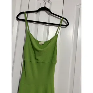 See You Monday Midi Dress Cowl Neck Lime‎ Green Textured Spaghetti Strap XL thumbnail 3