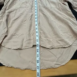 FREE PEOPLE Off Campus Button Down‎ Top in blush pink silver trim thumbnail 13