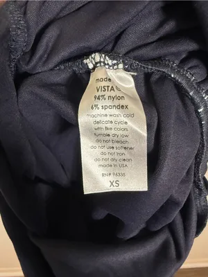 NWT Susana Monaco Gathered Crew Long Sleeve Slit Dress Navy Blue Size XS thumbnail 5