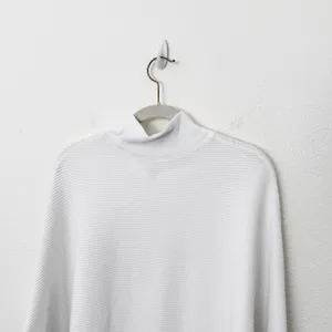 [Abercrombie & Fitch] White Waffle Knit Mock Neck Oversized Sweater Size L/XL thumbnail 4