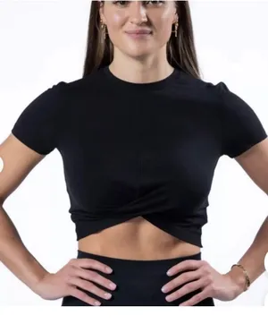 Alphalete Woman’s Premium Wrop SS Crop - Black, Size Small thumbnail 1