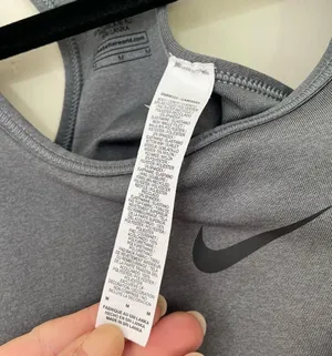 Nike Dri Fit Sports Bra Removable Pads Grey Black Swoosh Racerback ~ Size M thumbnail 6