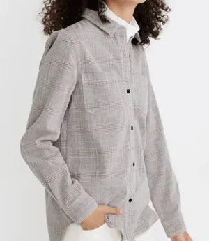Madewell Corduroy Classic Ex-Boyfriend Shirt in Dermott Plaid thumbnail 9