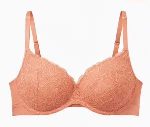 Nordstrom New LIVELY Padded Underwire T-Shirt Lace J- Hook Bra Terracotta 32C thumbnail 1