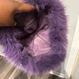 Purple Furry ladies Hat thumbnail 6