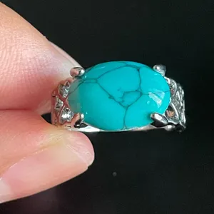 Turquoise stone S925 sterling silver ring size 7 thumbnail 6
